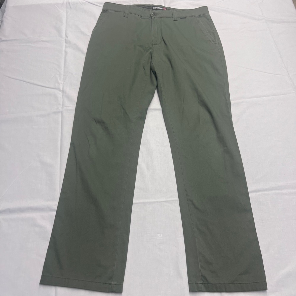 Y2K Quiksilver Mens Chino Pants Olive Green Size 32 Straight Leg Casual